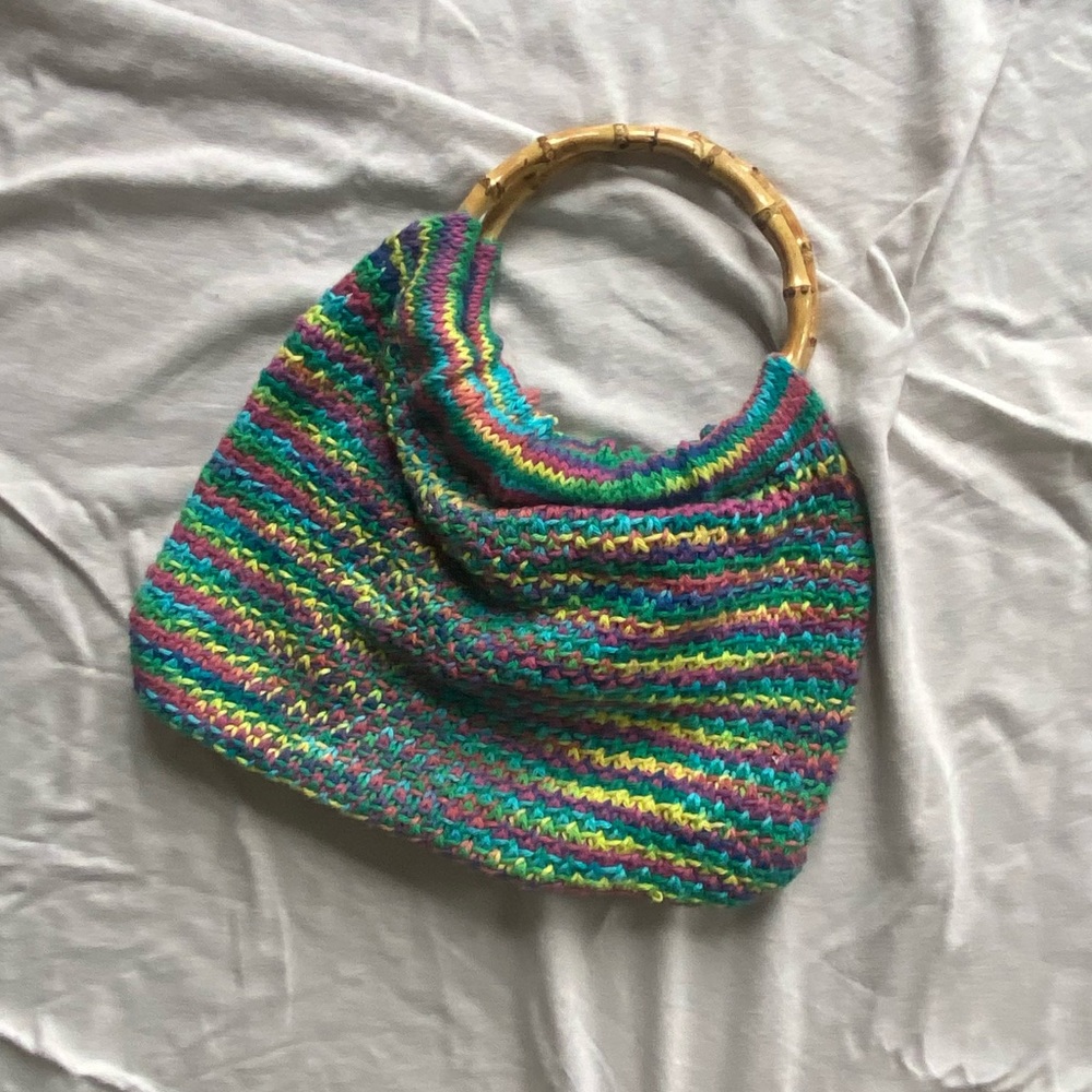 Y2K colourful crochet purse